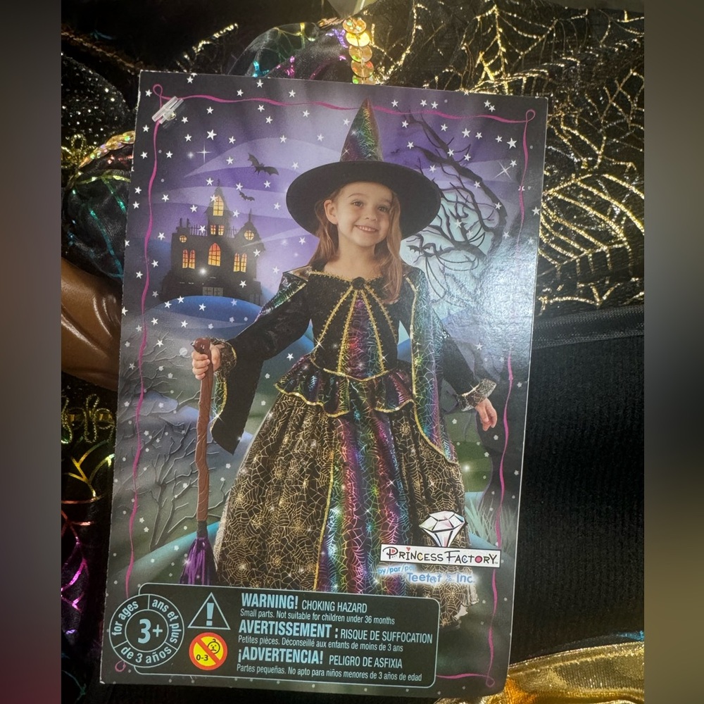 Magic Teetot Princess Factory Midnight Witch Costume Kids Size 3-4 New - Picture 2 of 6